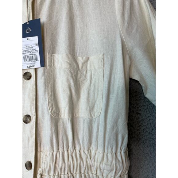 NWT Universal Thread Romper Jumpsuit XS Button Up Pockets Western Beach Cream - Picture 5 of 16